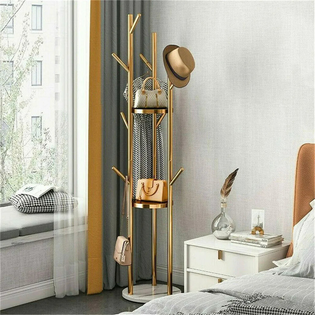 Marble Coat Rack Hanger for Bedroom Office-Gold