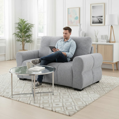 San Marino Grey Fabric 2 Seater Sofa