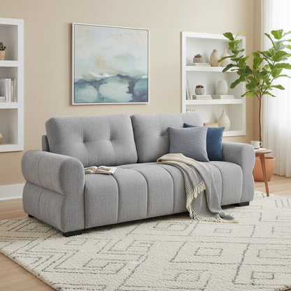 San Marino Grey Fabric 3 Seater Sofa
