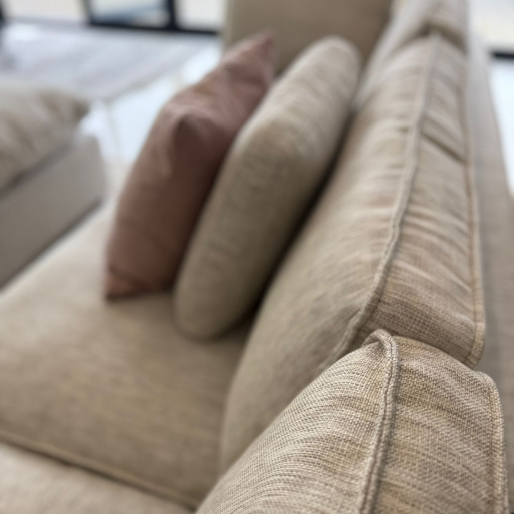 Santorini Grey Fabric Large Corner Sofa With Footstool