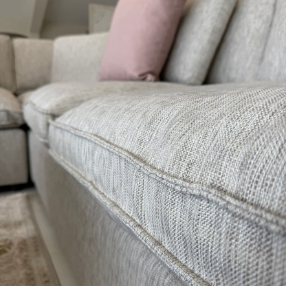 Santorini Grey Fabric Large Corner Sofa With Footstool