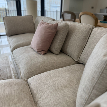 Santorini Grey Fabric Large Corner Sofa With Footstool