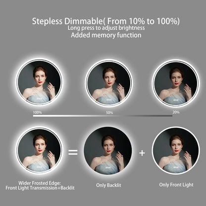 Smart Touch LED Bathroom Vanity Mirror Anti-Fog with Brighter Lights