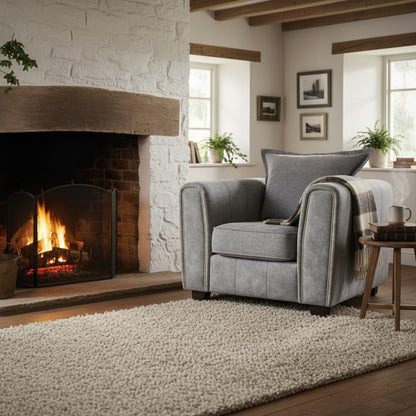 Serena Grey Fabric Armchair