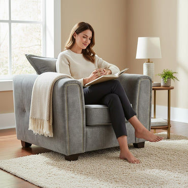 Serena Grey Fabric Armchair