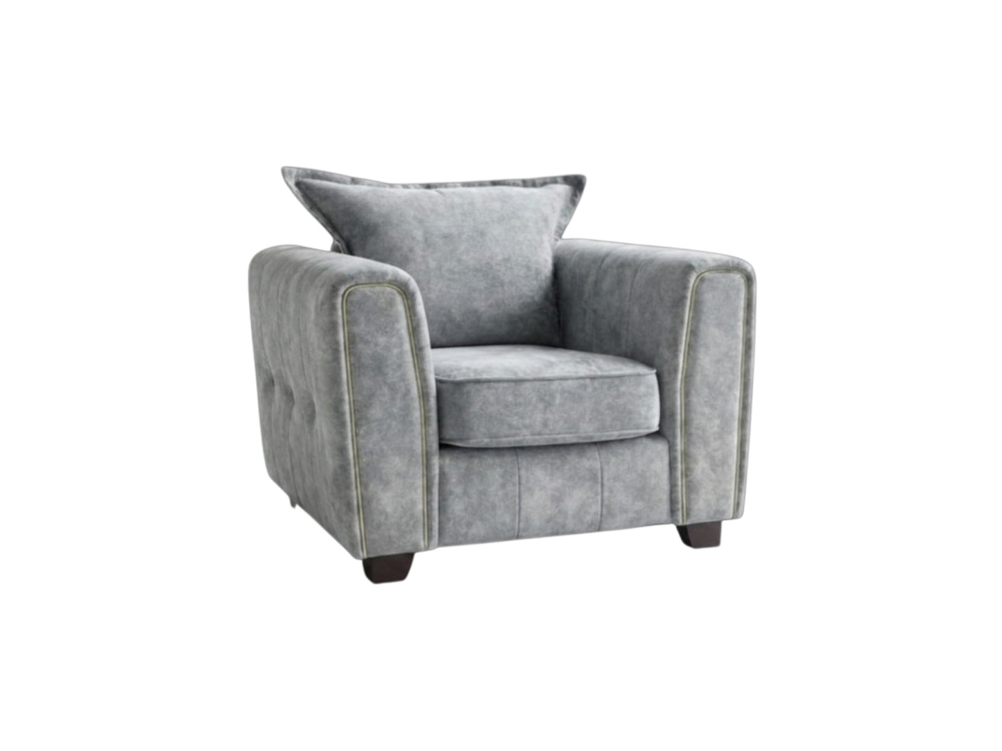 Serena Grey Fabric Armchair