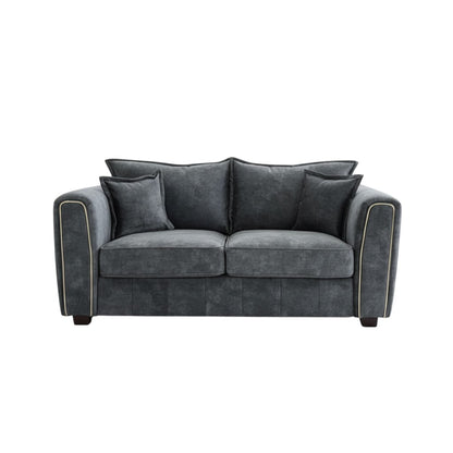 Serena Black Fabric 2 Seater Sofa
