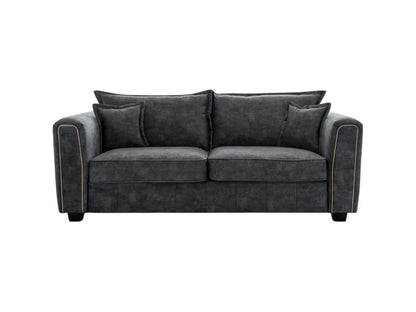 Serena Black Fabric 3 Seater Sofa