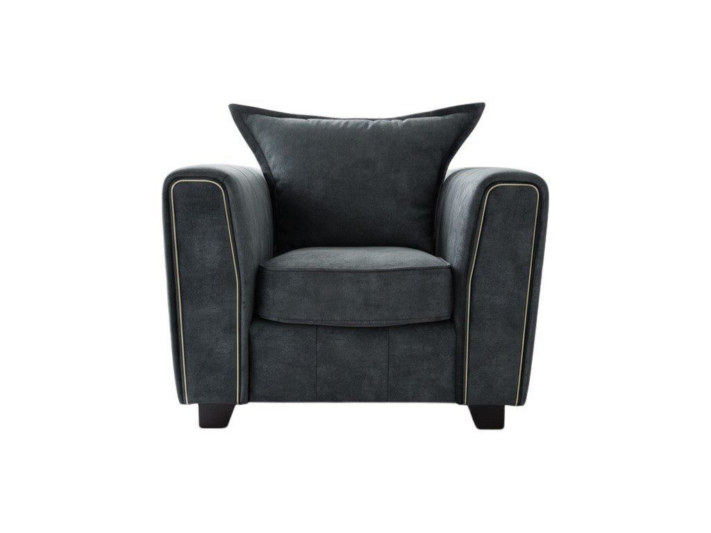 Serena Black Fabric Armchair