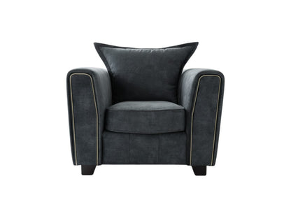 Serena Black Fabric Armchair