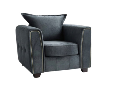 Serena Black Fabric Armchair