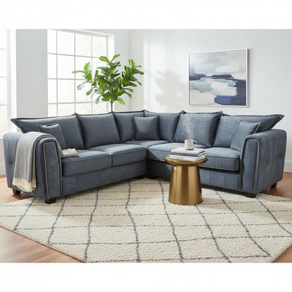 Serena Black Fabric Large Corner Sofa