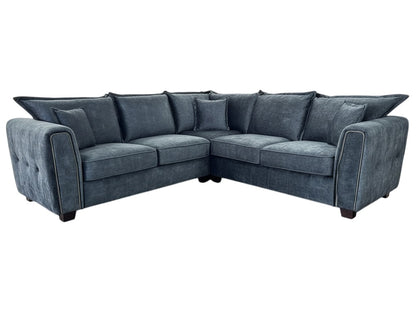 Serena Black Fabric Large Corner Sofa