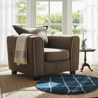 Serena Brown Fabric Armchair