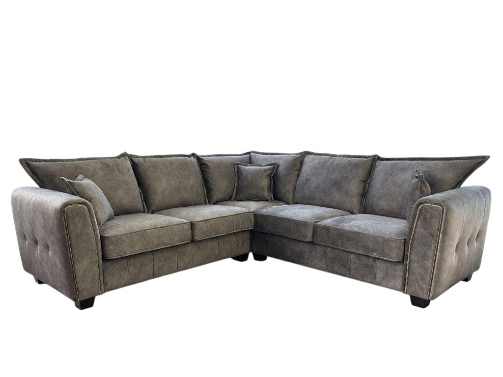 Serena Brown Fabric Large Corner Sofa