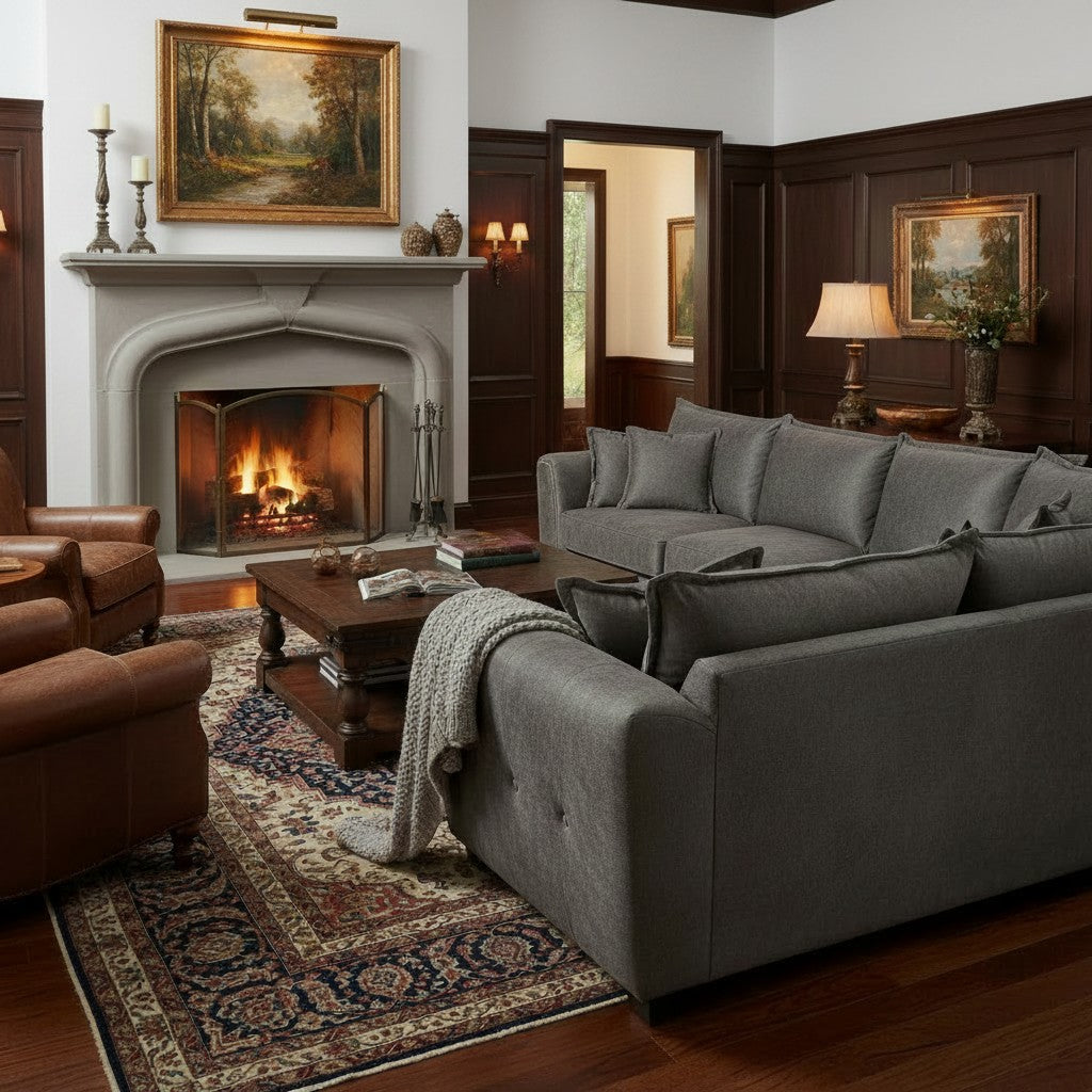 Serena Brown Fabric Large Corner Sofa