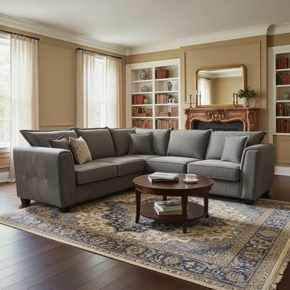 Serena Brown Fabric Large Corner Sofa