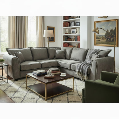 Serena Brown Fabric Large Corner Sofa