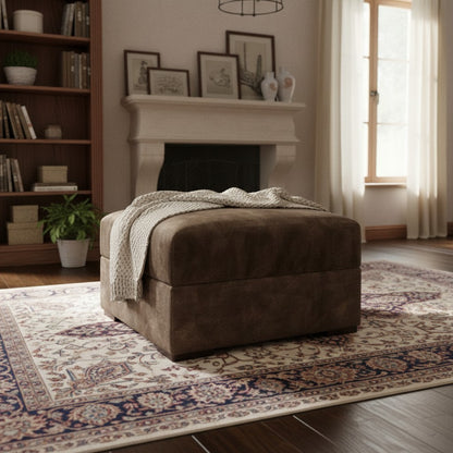 Serena Brown Fabric Storage Footstool