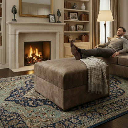 Serena Brown Fabric Storage Footstool