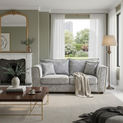 Serena Grey Fabric 2 Seater Sofa