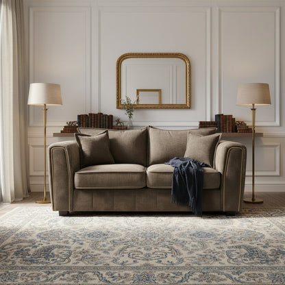 Serena Brown Fabric 2 Seater Sofa