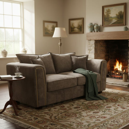 Serena Brown Fabric 2 Seater Sofa