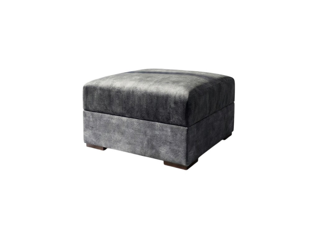 Serena Black Fabric Storage Footstool