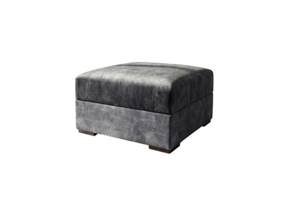 Serena Black Fabric Storage Footstool