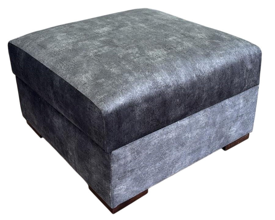 Serena Black Fabric Storage Footstool