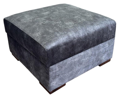 Serena Black Fabric Storage Footstool