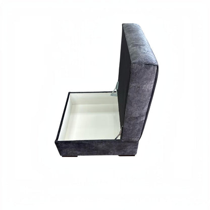 Serena Black Fabric Storage Footstool
