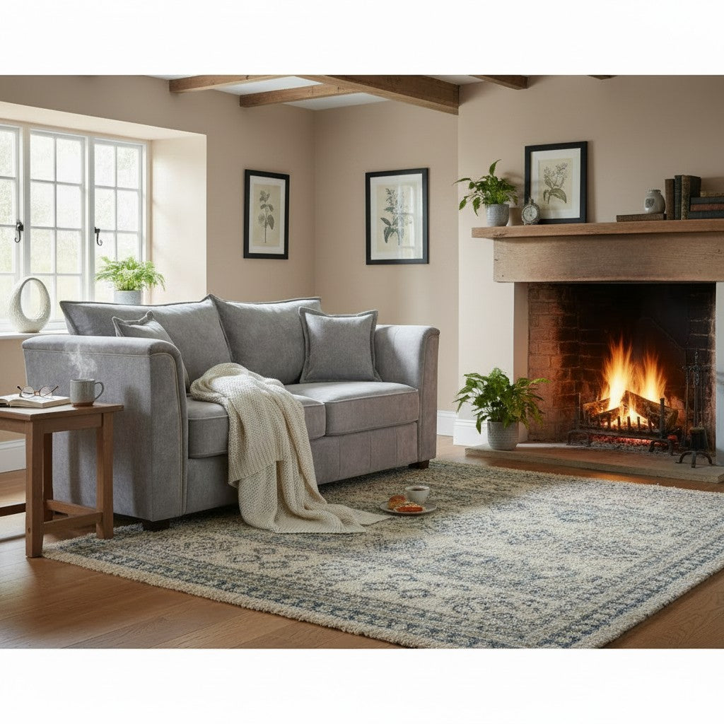 Serena Grey Fabric 2 Seater Sofa