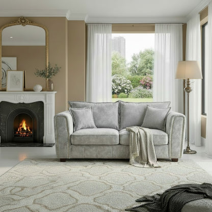 Serena Grey Fabric 2 Seater Sofa