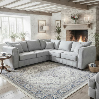 Serena Grey Fabric Large Corner Sofa