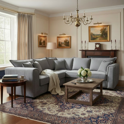 Serena Grey Fabric Large Corner Sofa