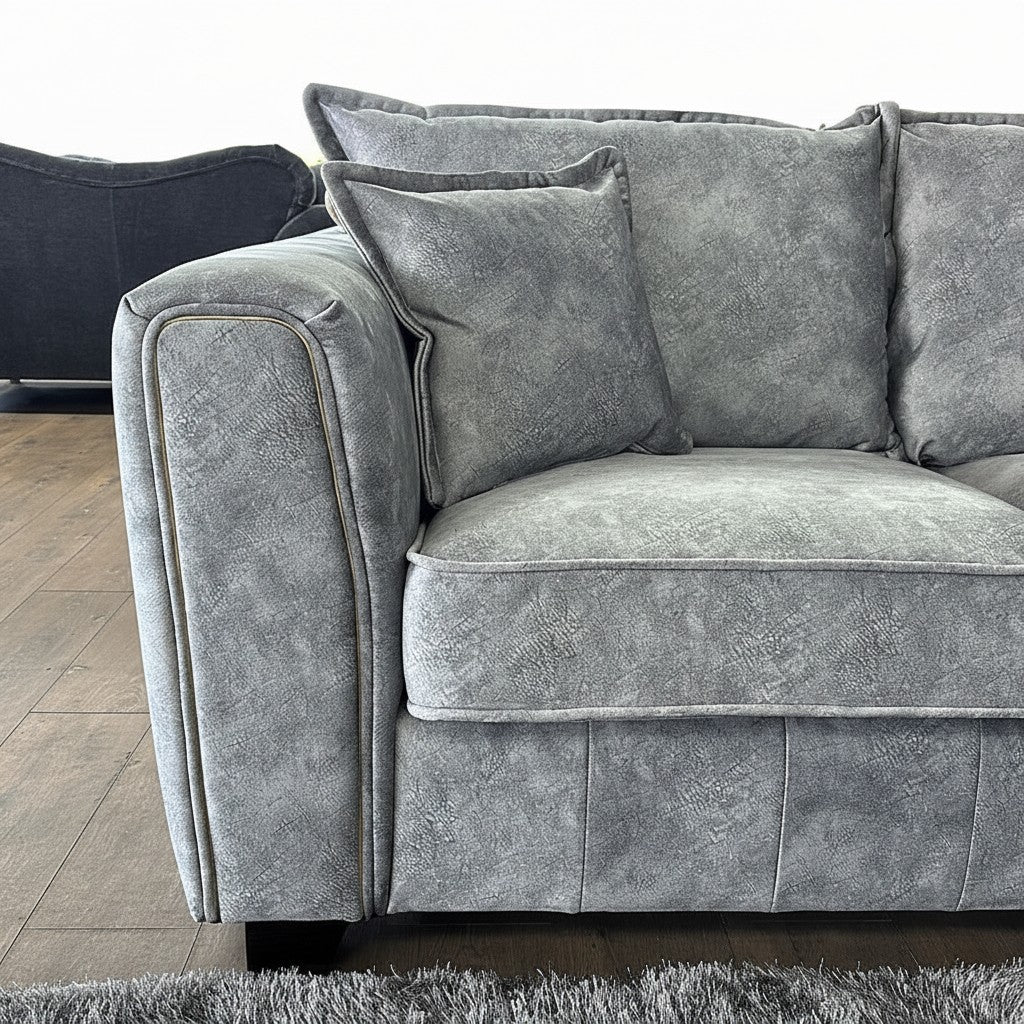 Serena Grey Fabric Large Corner Sofa