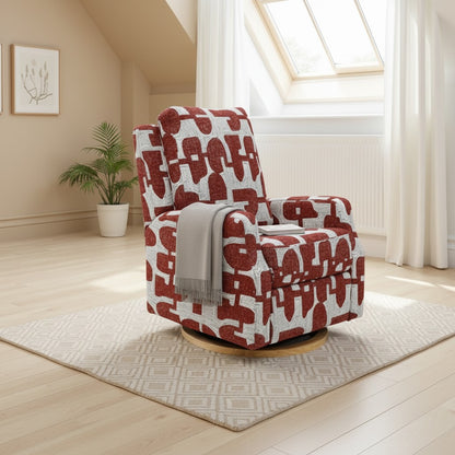 Seville Electric Reclining Red Fabric Armchair