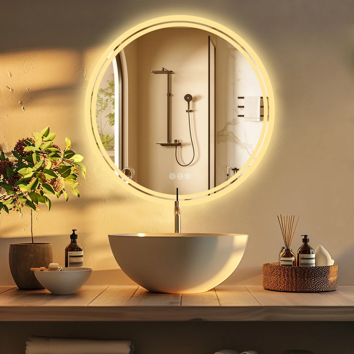 Smart Touch LED Bathroom Vanity Mirror Anti-Fog with Brighter Lights