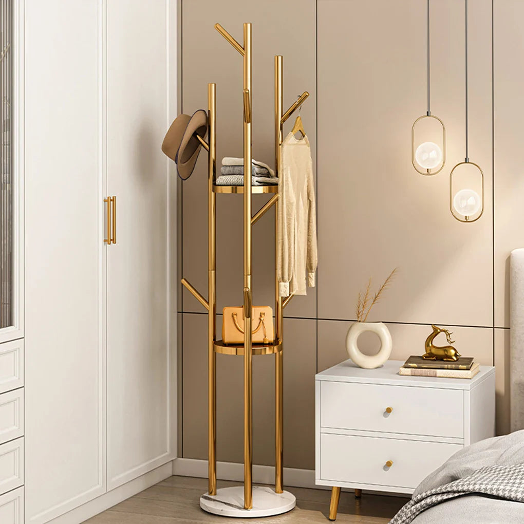Marble Coat Rack Hanger for Bedroom Office-Gold