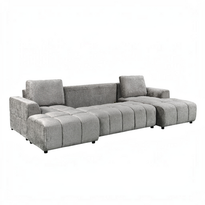 Shanghai Luxury Sofabed Grey Fabric U Shape Corner Sofa