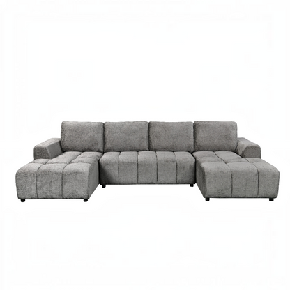 Shanghai Luxury Sofabed Grey Fabric U Shape Corner Sofa