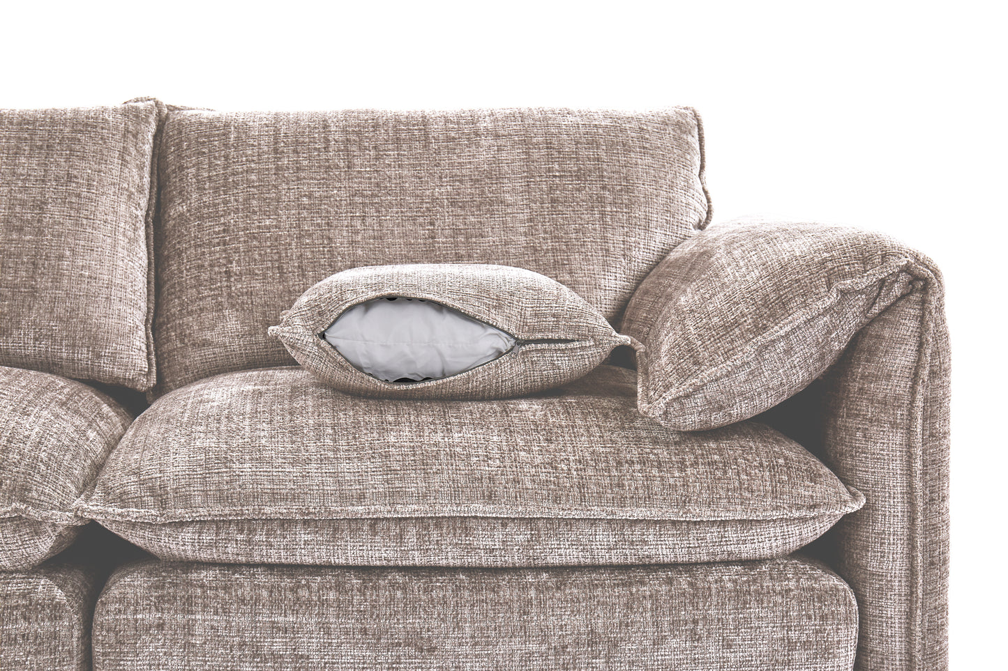 Solaya Beige Fabric 2 Seater Sofa