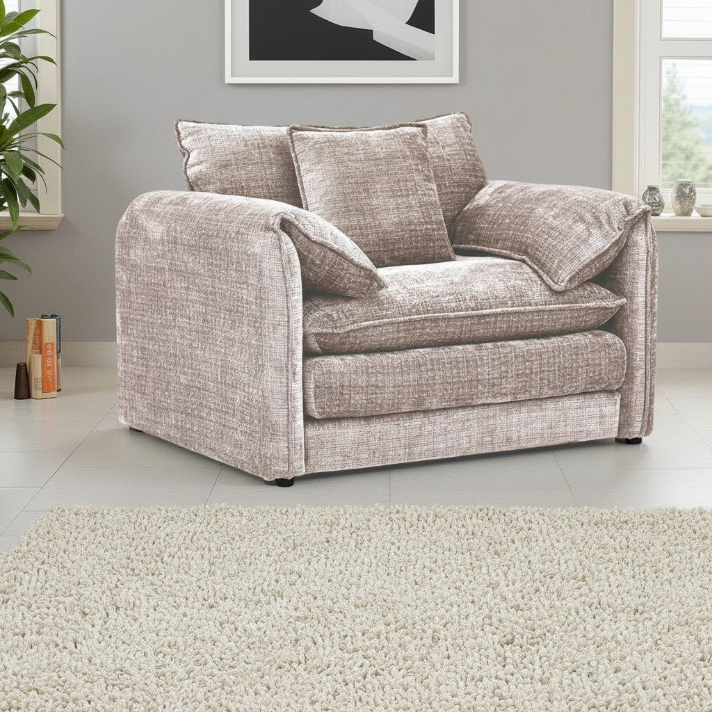 Solaya Beige Fabric Armchair