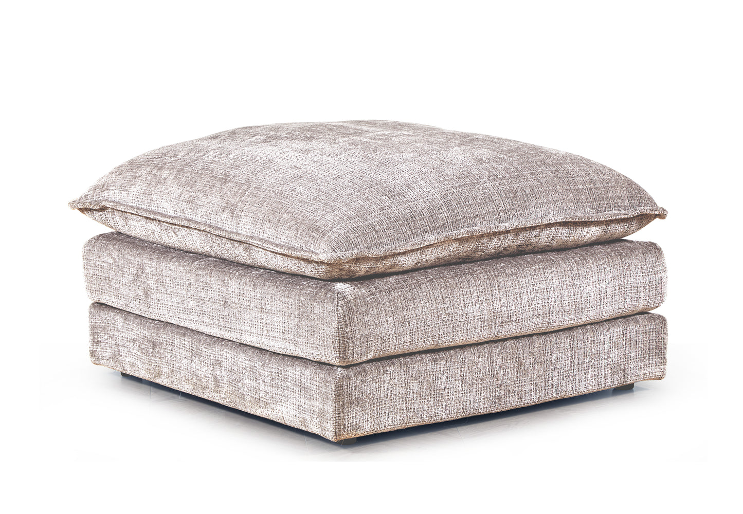 Solaya Beige Fabric Footstool