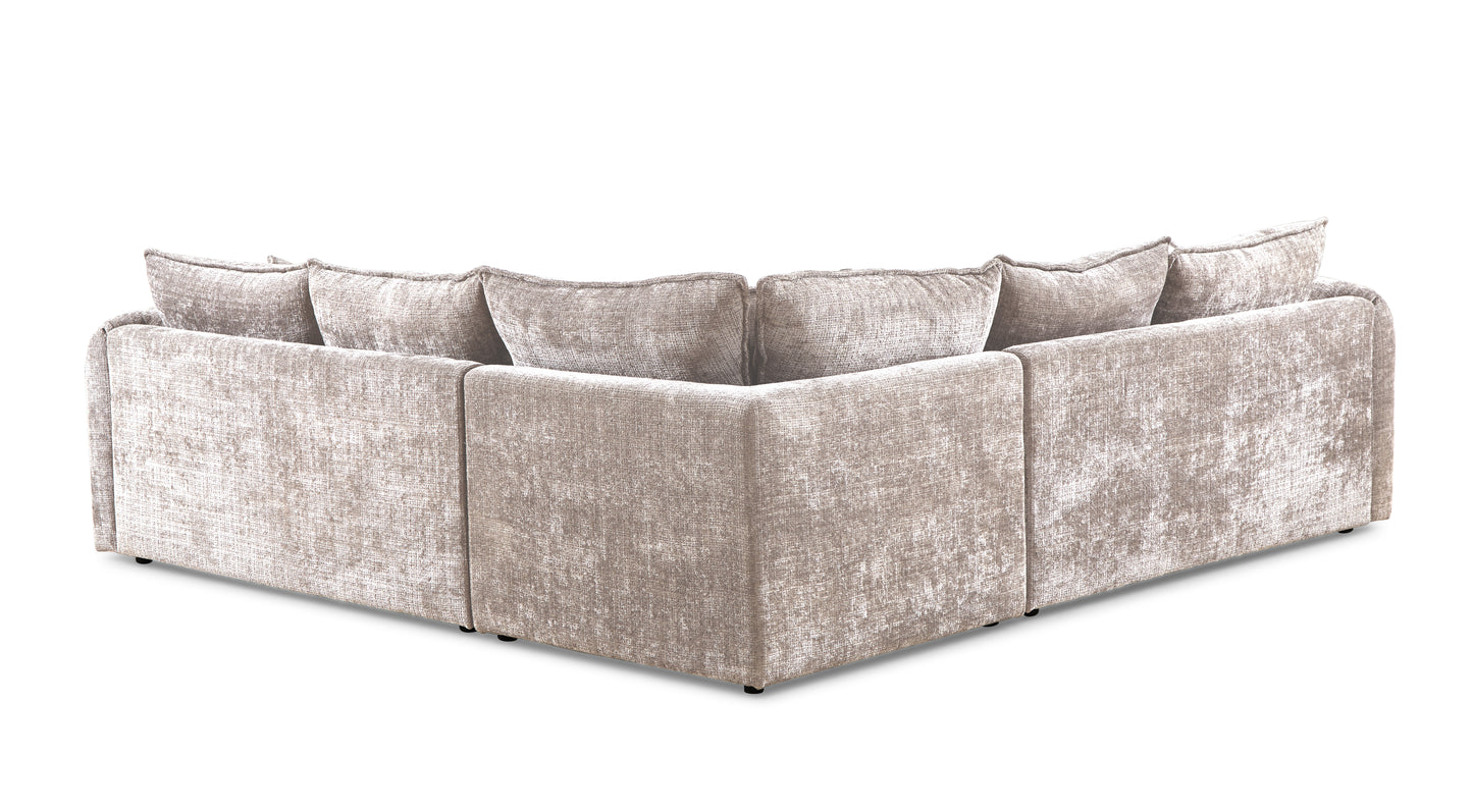 Solaya Beige Fabric Large Corner Sofa