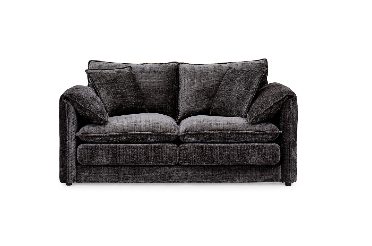 Solaya Black Fabric 2 Seater Sofa