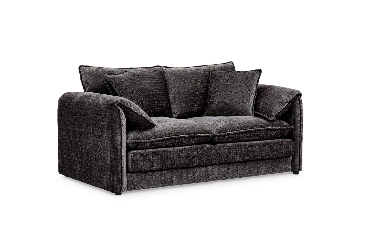 Solaya Black Fabric 2 Seater Sofa
