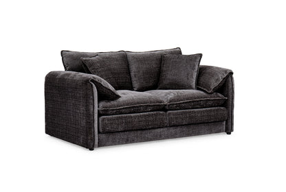 Solaya Black Fabric 2 Seater Sofa