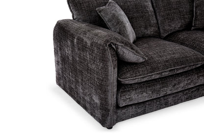 Solaya Black Fabric 3 Seater Sofa